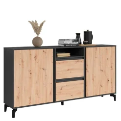 Design Sideboard in Wildeiche NB & Anthrazit - Kiss