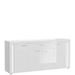 Design Sideboard mit LED in Weiß Hochglanz - Gomata