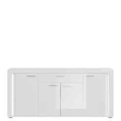 Design Sideboard mit LED in Weiß Hochglanz - Gomata