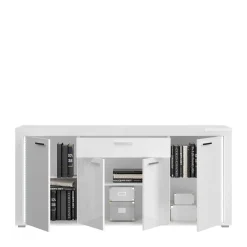 Design Sideboard mit LED in Weiß Hochglanz - Gomata