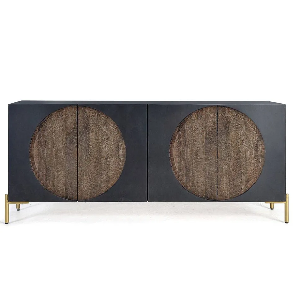 Design Sideboard mit Mandala Schnitzerei - Synessa
