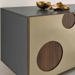 Design Sideboard mit Spiegelglas in Bronze - Fino