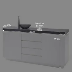 Design Sideboard Rebelvo mit dimmbarer LED Beleuchtung