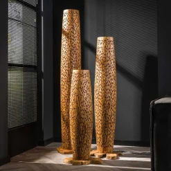 Design Stehleuchte aus Teak Massivholz - Niridena