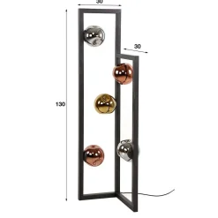 Design Stehleuchte mit fünf Glas Kugelschirmen - Ranica