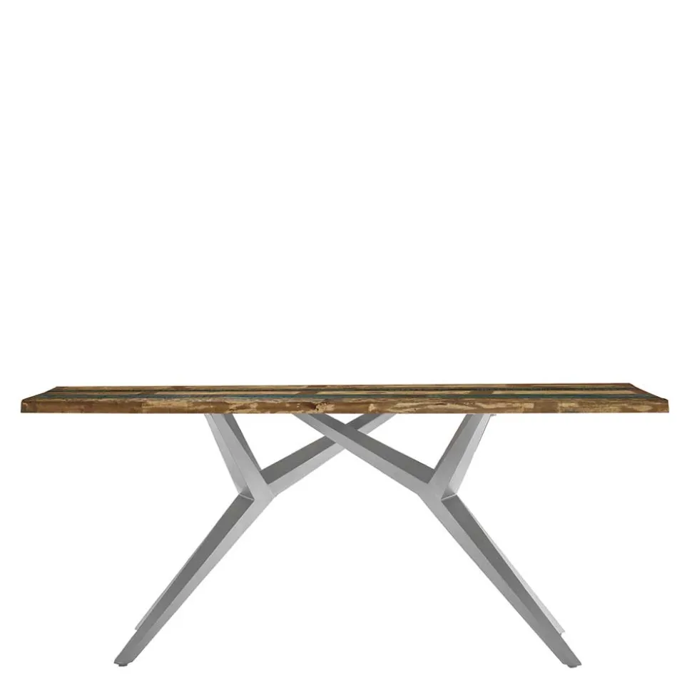 Design Tisch mit bunter Altholzplatte Shabby - Enyi