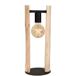 Design Tischleuchte aus Mangobaum Massivholz - Tanky