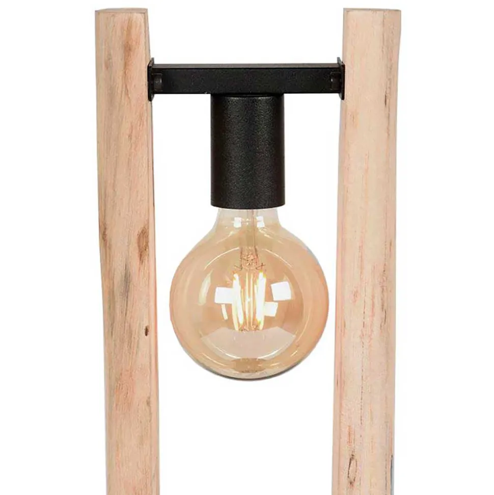 Design Tischleuchte aus Mangobaum Massivholz - Tanky