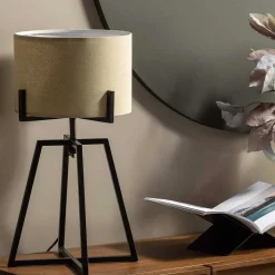 Design Tischleuchten in Beige Stoff - Megana (2er Set)