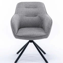 Design Tischsessel drehbar in Grau - Fiorenca (2er Set)