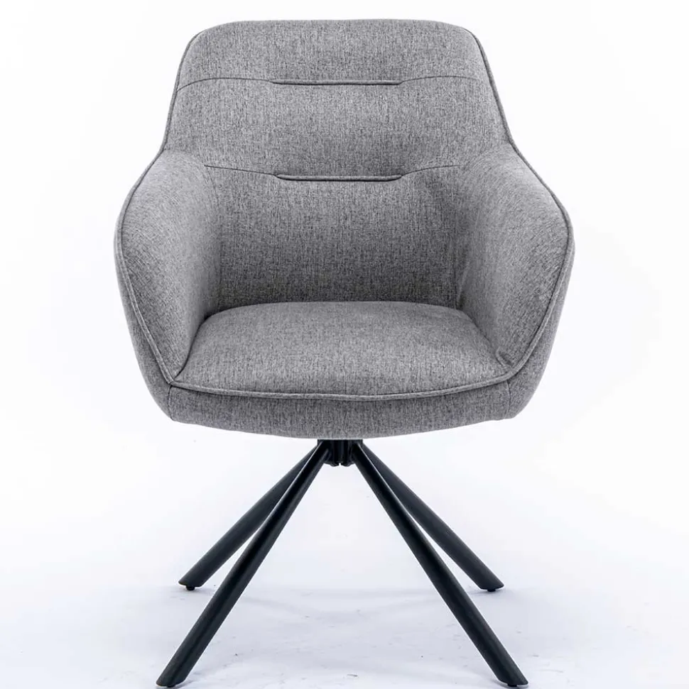 Design Tischsessel drehbar in Grau - Fiorenca (2er Set)