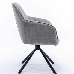Design Tischsessel drehbar in Grau - Fiorenca (2er Set)