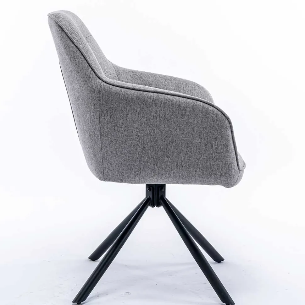 Design Tischsessel drehbar in Grau - Fiorenca (2er Set)