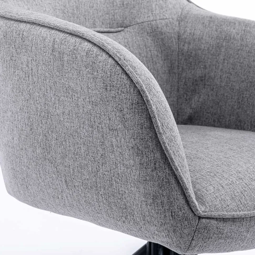 Design Tischsessel drehbar in Grau - Fiorenca (2er Set)