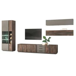 Design TV Anbauwand Möbelset - Mundo (vierteilig)