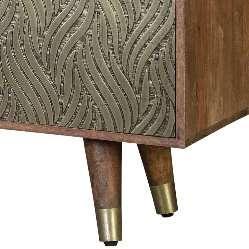 Design TV Kommode aus Mangoholz und Metall - Filurina