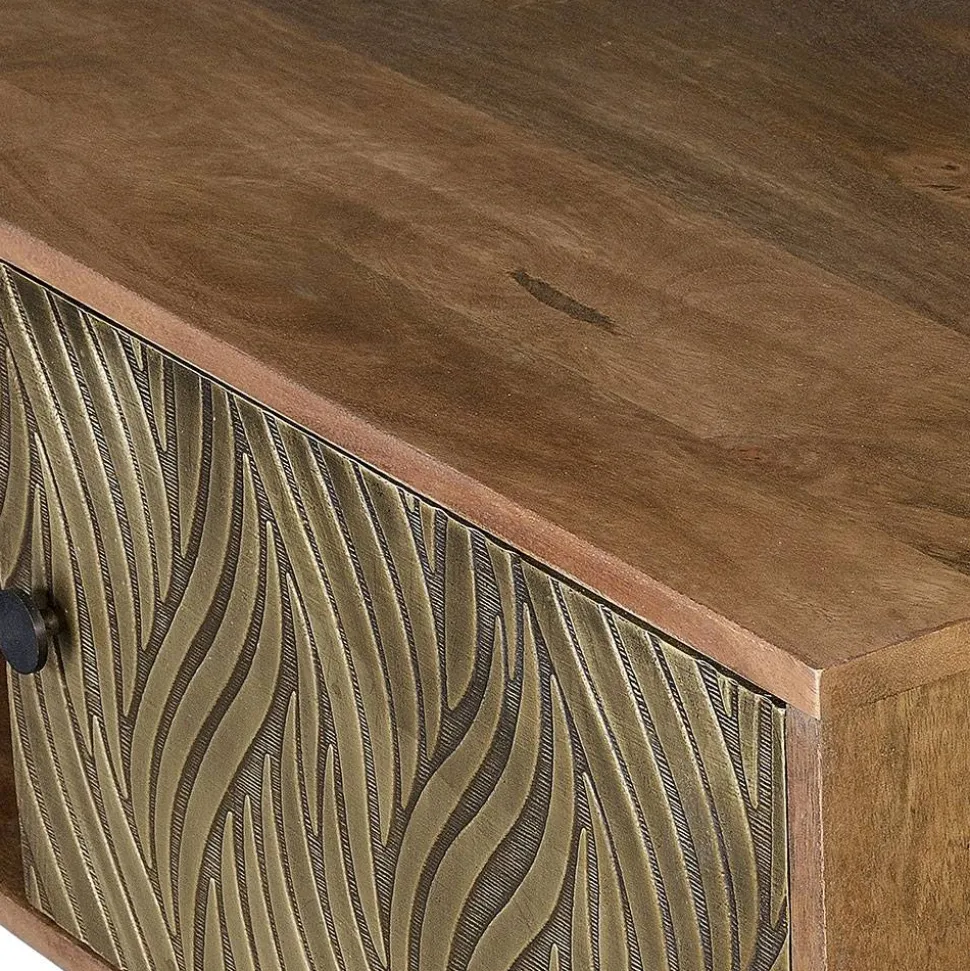 Design TV Kommode aus Mangoholz und Metall - Filurina