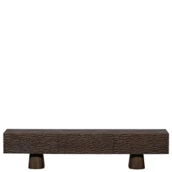 Design TV Lowboard aus Mangoholz in Walnuss Braun - Glancossa