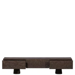 Design TV Lowboard aus Mangoholz in Walnuss Braun - Glancossa