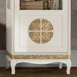 Design TV Wand in Weiß & Gold - Valganios (vierteilig)