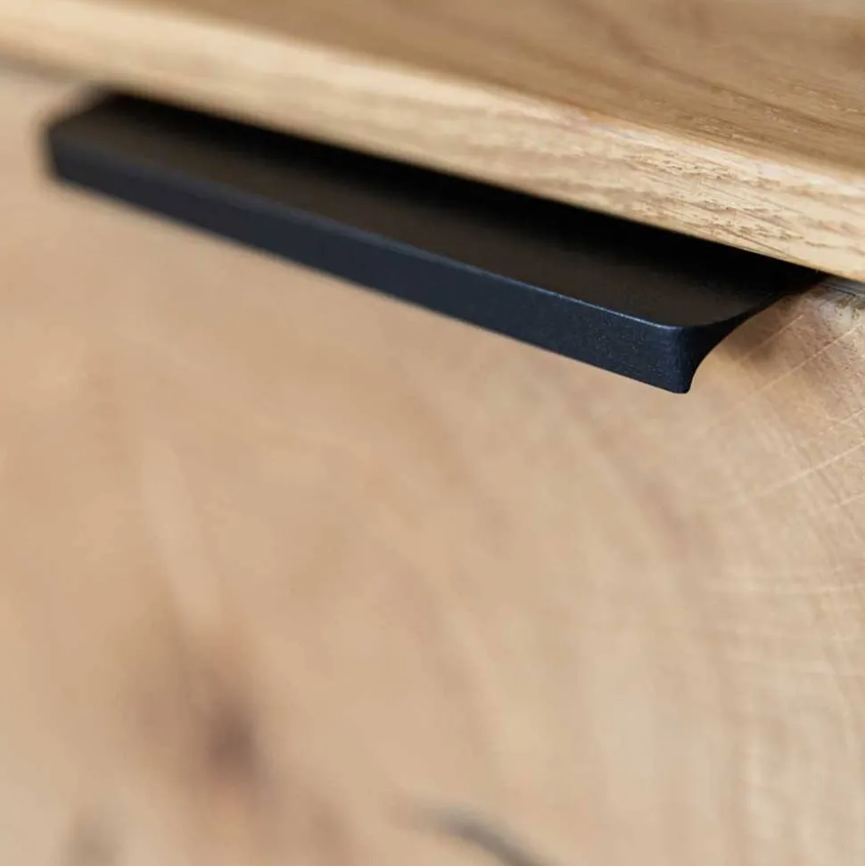 Design TV-Lowboard aus Eiche mit Glas - Masicuri