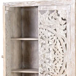 Design Vintageschrank in White Wash Mangoholz - Fudorus