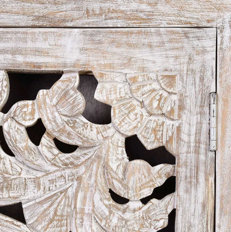 Design Vintageschrank in White Wash Mangoholz - Fudorus