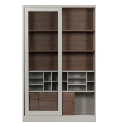 Design Vitrinenschrank mit Glas-Schiebetüren - Cretasa