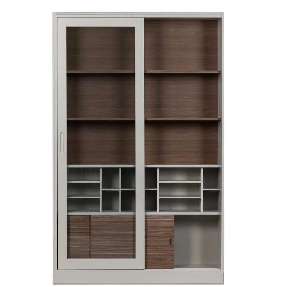 Design Vitrinenschrank mit Glas-Schiebetüren - Cretasa