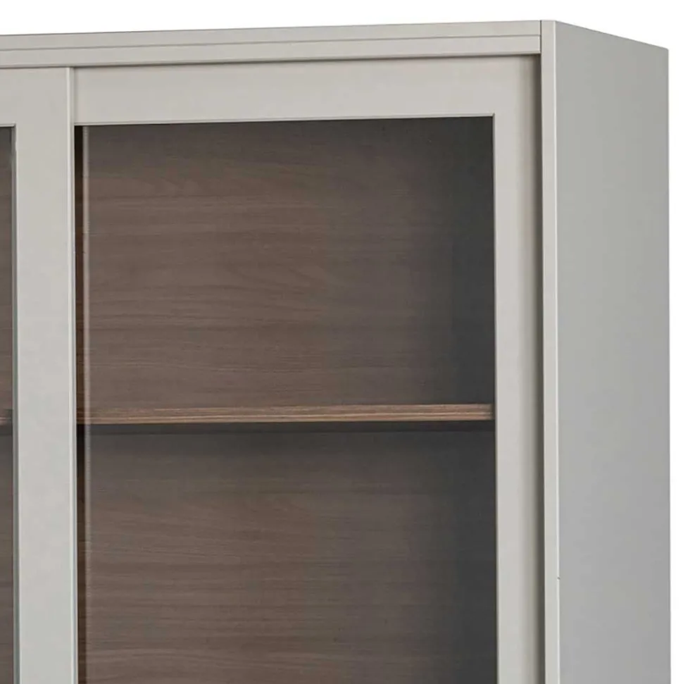 Design Vitrinenschrank mit Glas-Schiebetüren - Cretasa