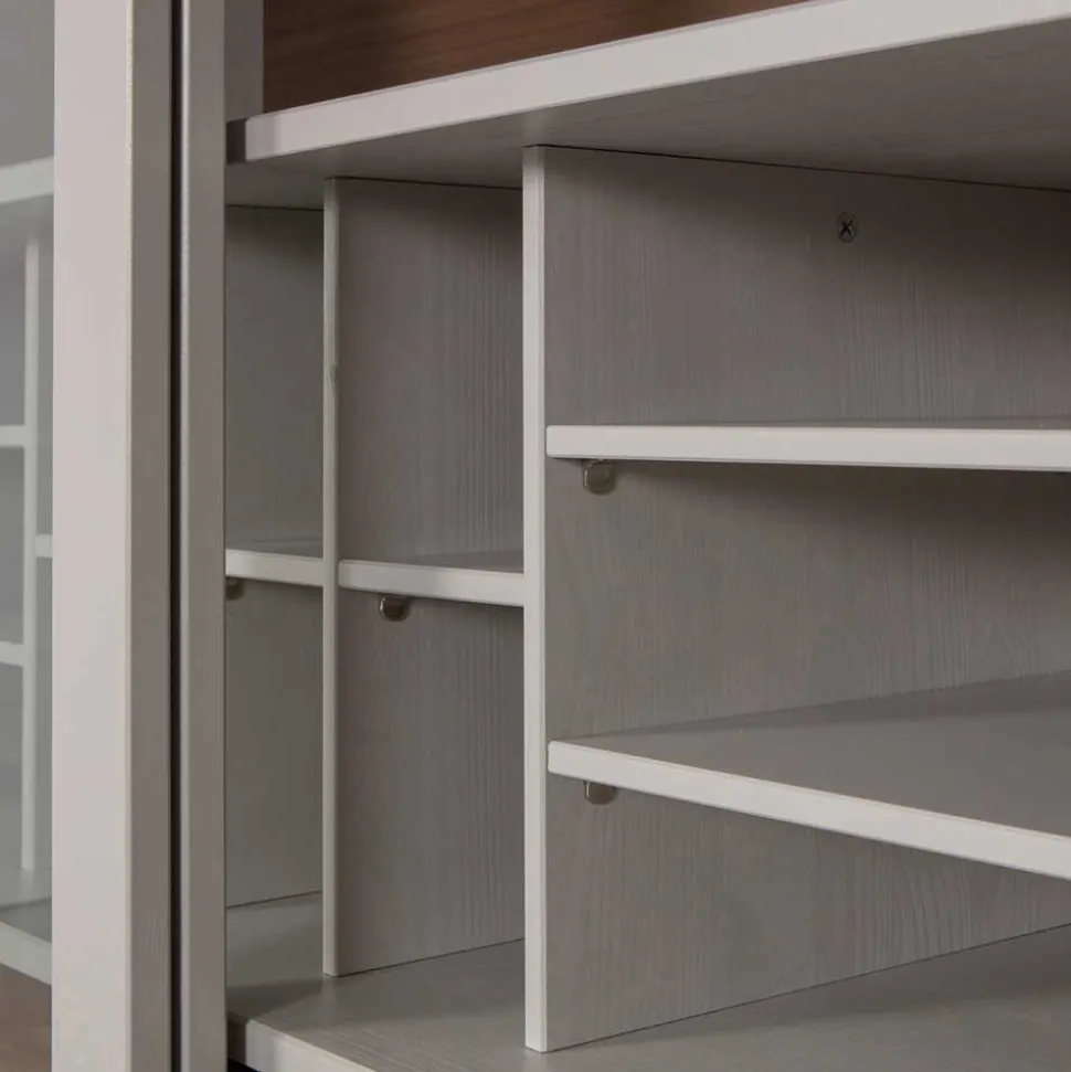 Design Vitrinenschrank mit Glas-Schiebetüren - Cretasa