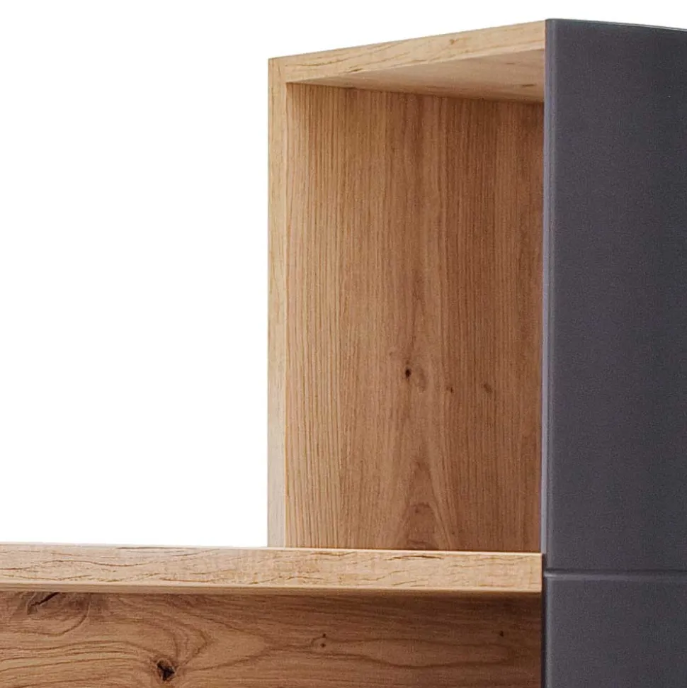 Design Wandboard Regal in Eichefarben & Grau - Vecenda