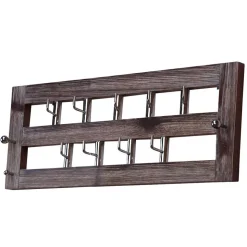 Design Wandgarderobe in Braun Pinie Holz - Fionora