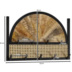 Design Wandgarderobe mit Wiener Geflecht & Holz - Leiria