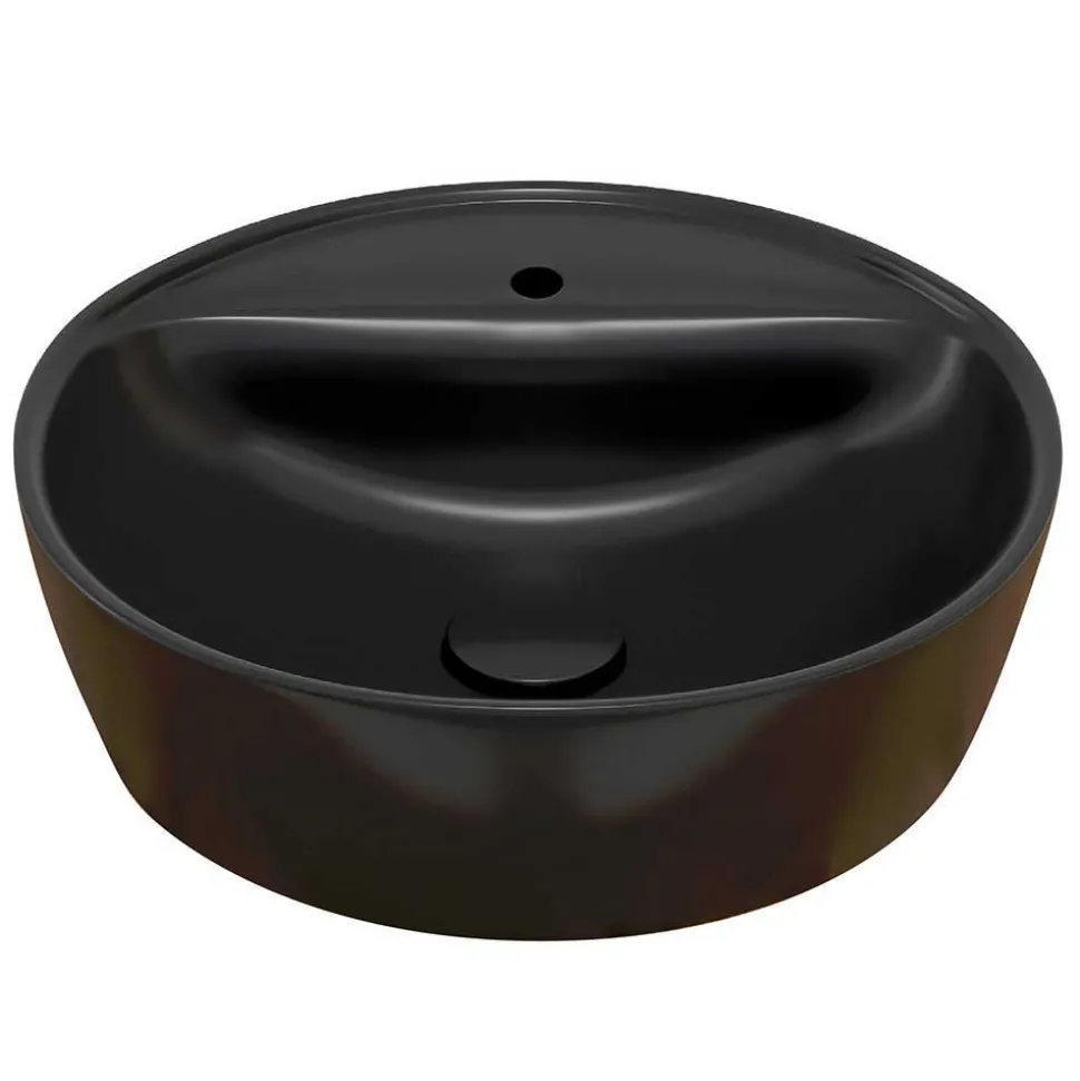 Design Waschtisch Set mit schwarzem Becken - Crystoga (zweiteilig)