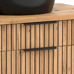 Design Waschtisch Set mit schwarzem Becken - Crystoga (zweiteilig)