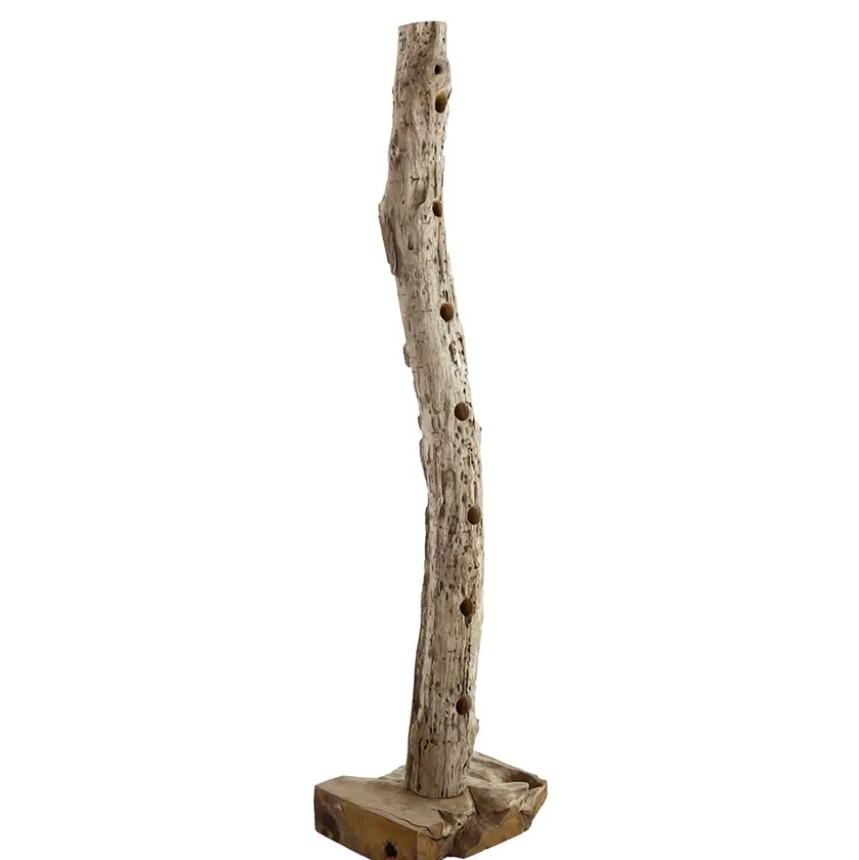 Design Weinregal aus Holzstamm Teak massiv - Teako