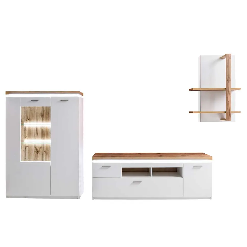 Design Wohnkombination mit Licht - Caldri (dreiteilig)