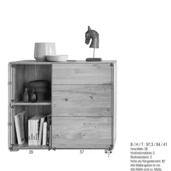 Design Wohnwand aus Massivholz - Sinta (dreiteilig)