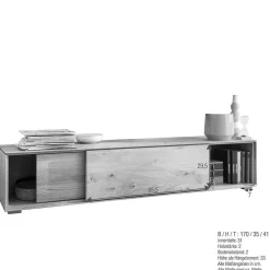 Design Wohnwand aus Massivholz - Sinta (dreiteilig)