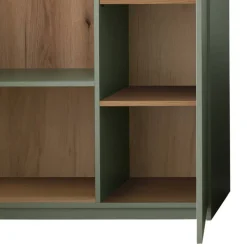 Design Wohnwand in Graugrün und Eiche - Kwin (dreiteilig)