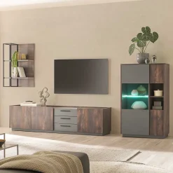 Design Wohnwand Kombi modern - Mundo (dreiteilig)