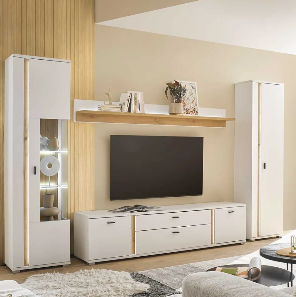 Design Wohnwand Möbelset - Racelyn (vierteilig)