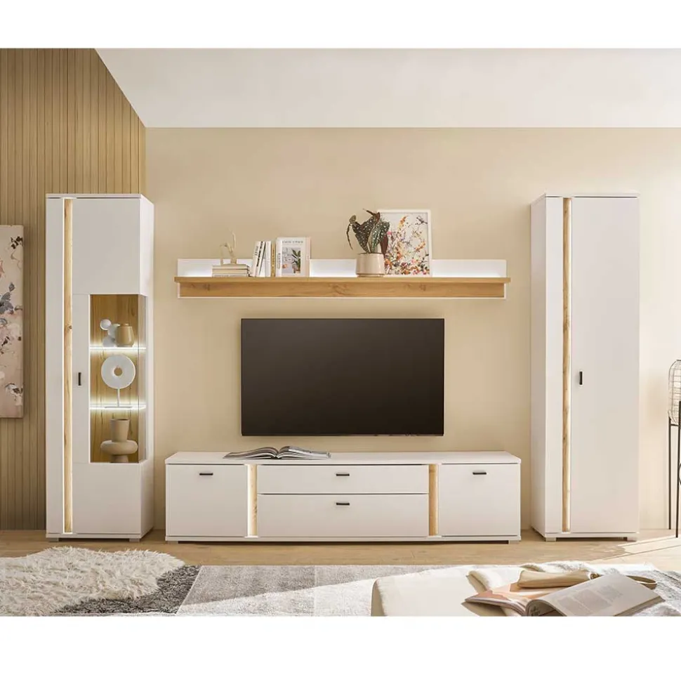 Design Wohnwand Möbelset - Racelyn (vierteilig)