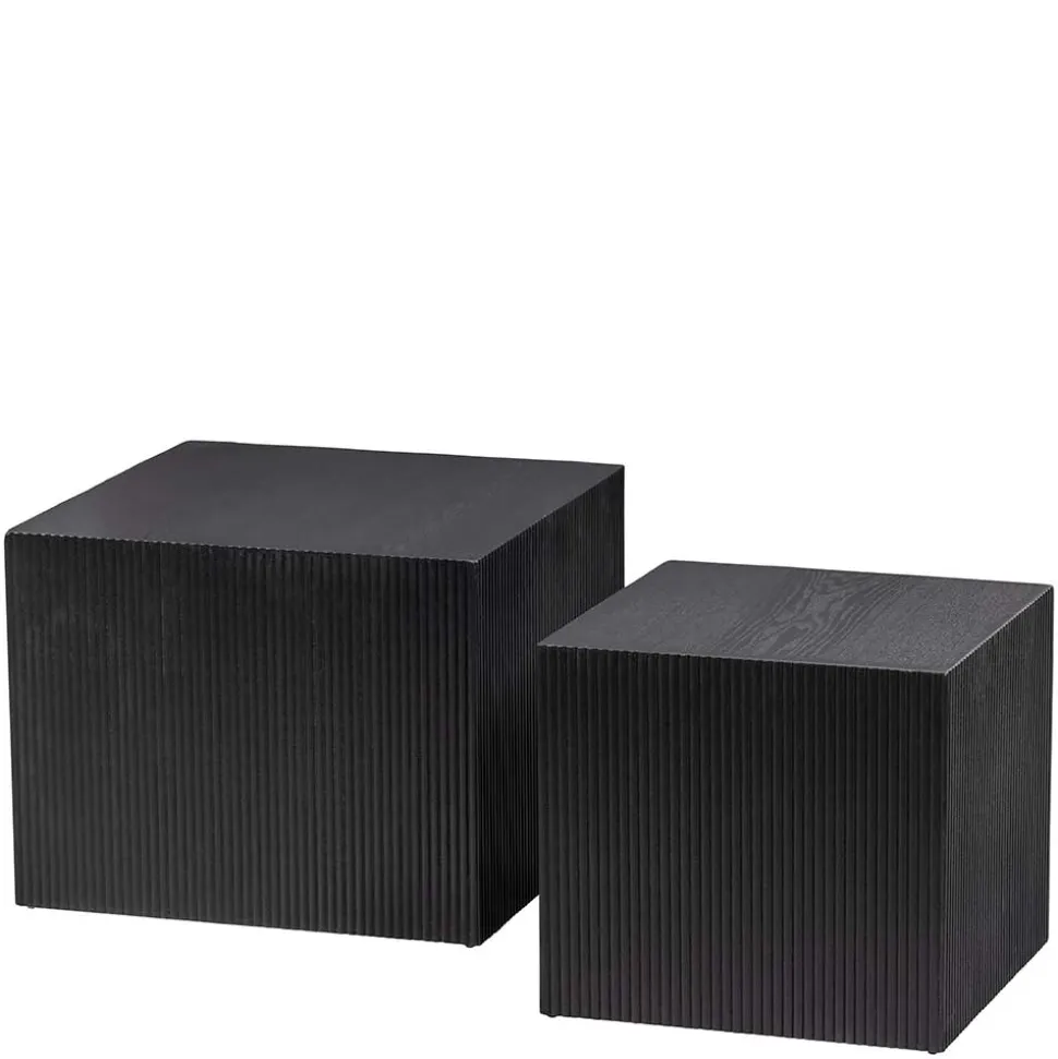 Design Zweisatz Beistelltisch in Schwarz - Canpur (zweiteilig)