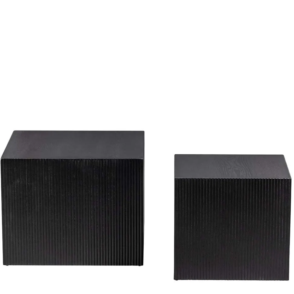 Design Zweisatz Beistelltisch in Schwarz - Canpur (zweiteilig)