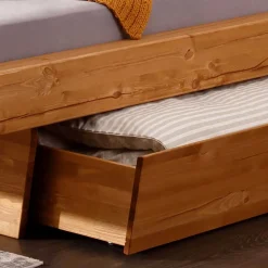 Design-Balkenbett mit Polsterkopfteil - Kalastania