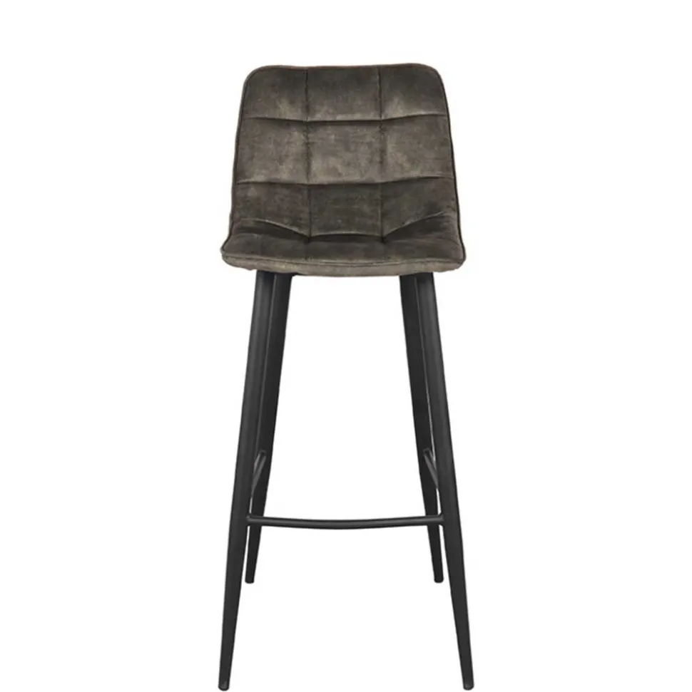 Design-Barstühle in Dunkelgrün Velours - Ciudada (2er Set)