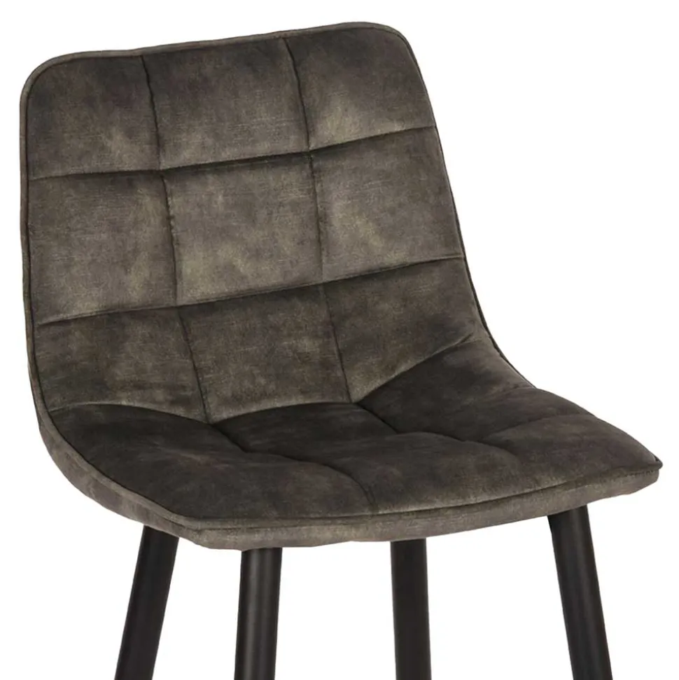 Design-Barstühle in Dunkelgrün Velours - Ciudada (2er Set)