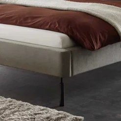 Designbett in Anthrazit Webstoff - Raufy